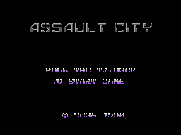 Assault City title screen for Sega Master System